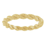 14K Yellow Gold Twisted Rope Band Size 7