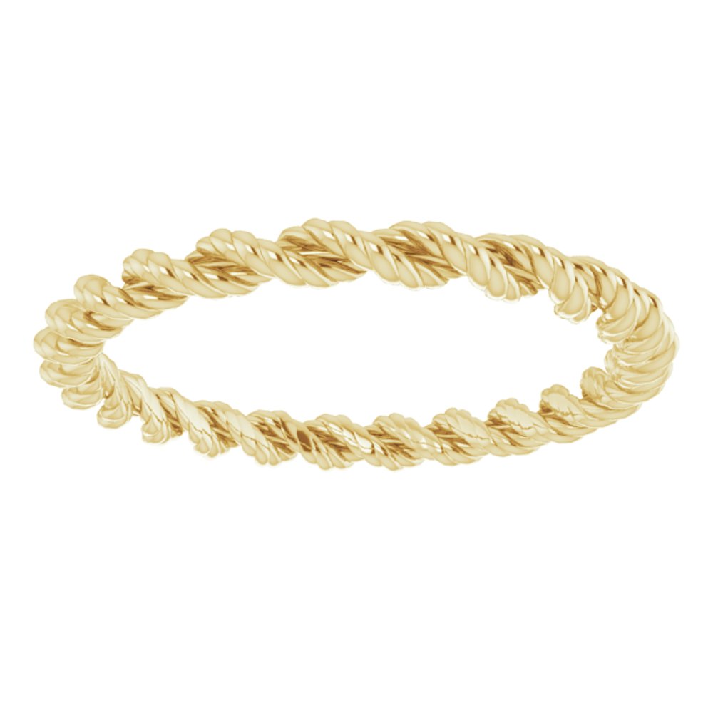 14K Yellow 2 mm Twisted Rope Band