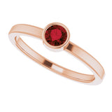 14K Rose Gold 4 mm Natural Mozambique Garnet Ring
