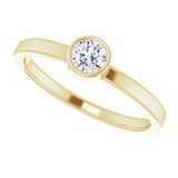 14K Yellow 4 mm Natural White Sapphire Ring