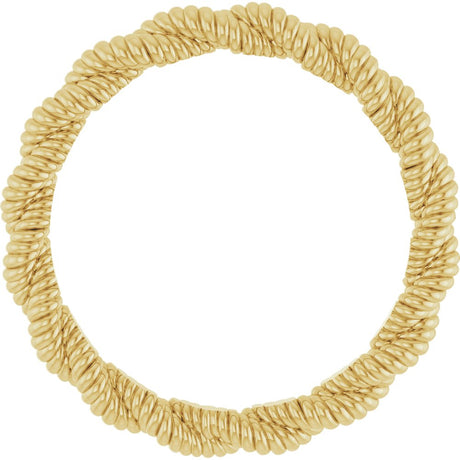 14K Yellow Gold Twisted Rope Band Size 7