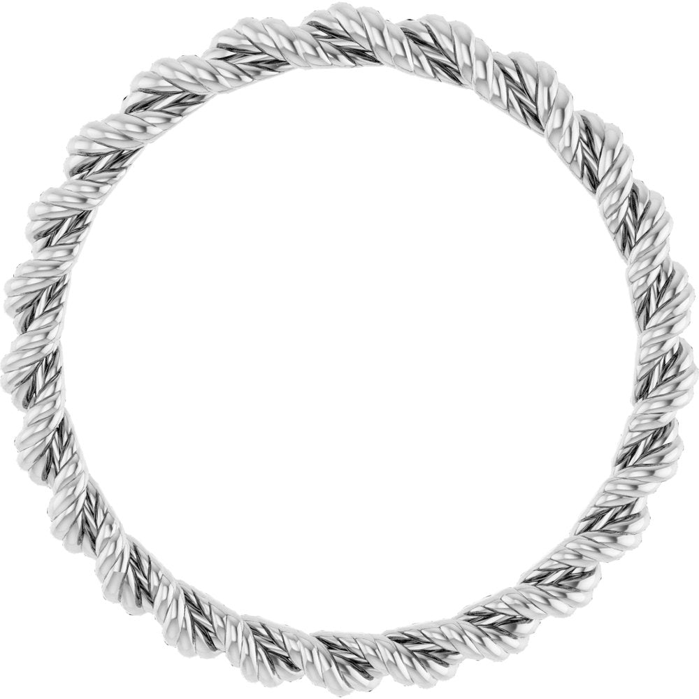 14K White 2 mm Rope Band Size 7