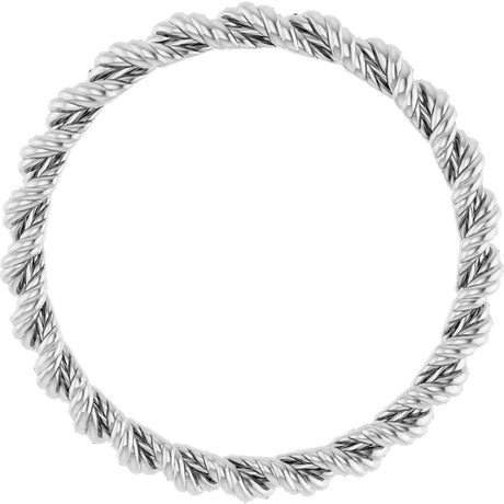 14K White 2 mm Rope Band Size 7
