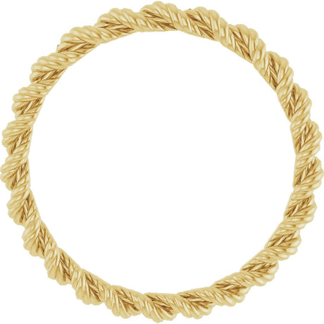 10K Yellow Gold 2 mm Rope Band Size 7 