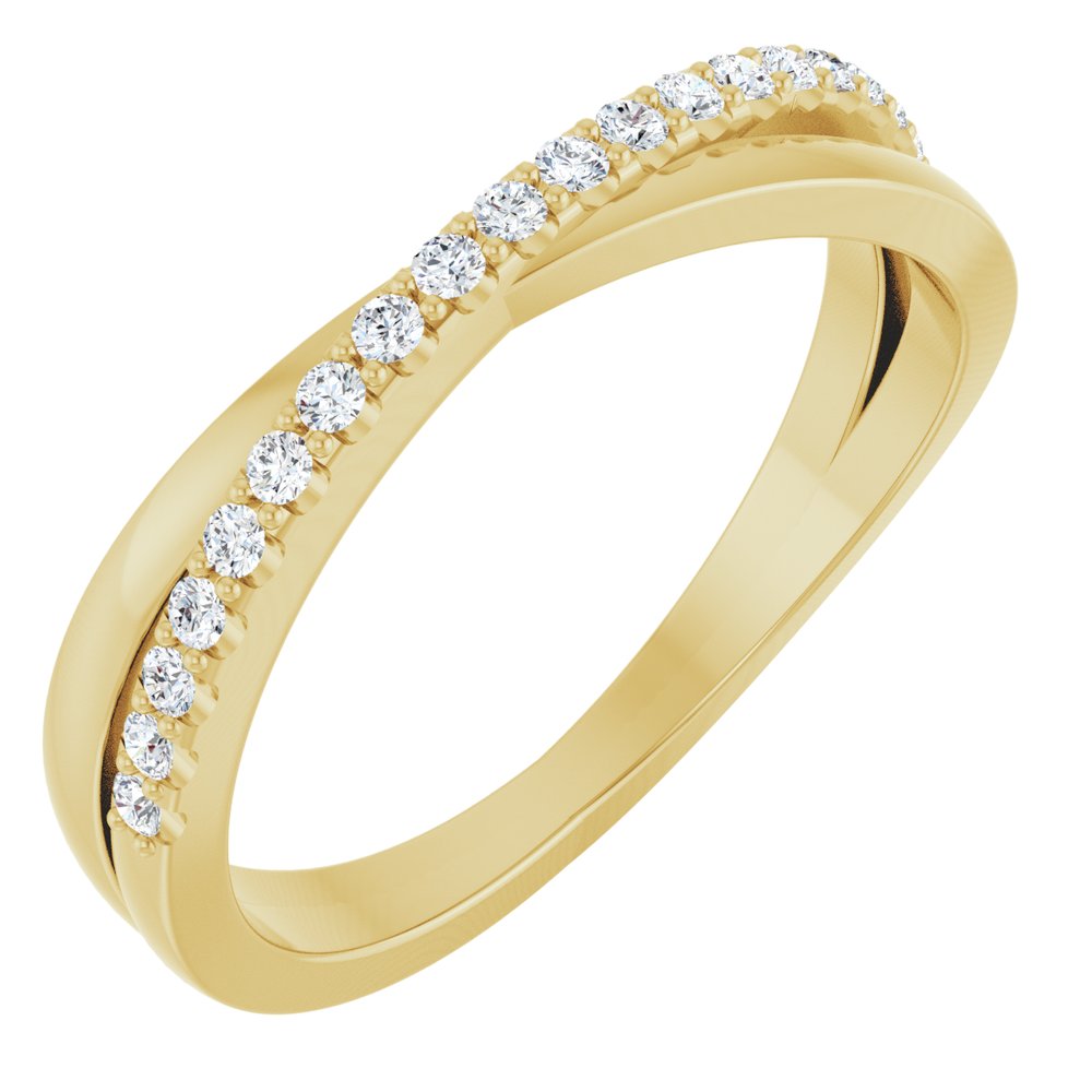 14K Yellow Gold 1/6 CTW Natural Diamond Criss-Cross Ring