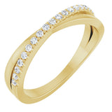 14K Yellow Gold 1/6 CTW Natural Diamond Criss-Cross Ring