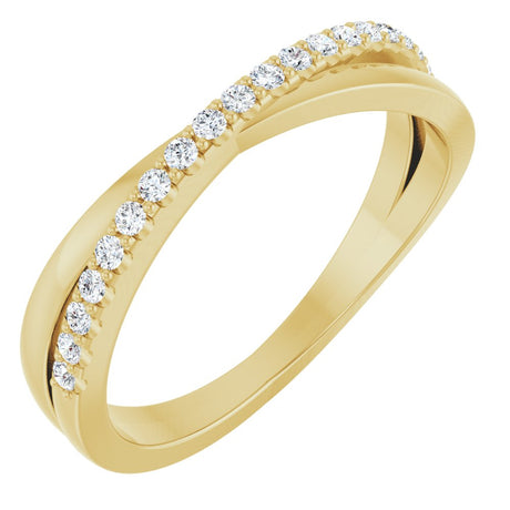 14K Yellow Gold 1/6 CTW Natural Diamond Criss-Cross Ring