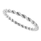 14K White 2 mm Twisted Rope Band Size 7