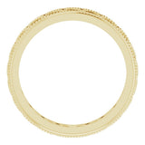 14K Yellow Gold 3 mm Crescent Milgrain Design