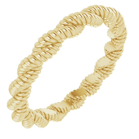 14K Yellow Gold Twisted Rope Band Size 5