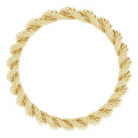 14K Yellow Gold 2 mm Rope Band Size 4 