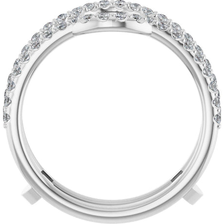 14K White 3/8 CTW Natural Diamond Ring Guard