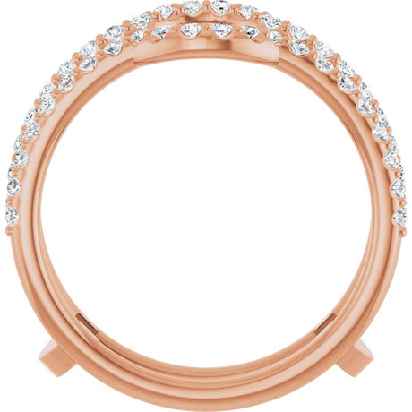 14K Rose Gold 3/8 CTW Natural Diamond Ring Guard