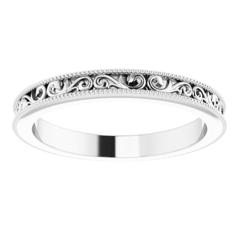 14K White 2.5 mm Sculptural Band