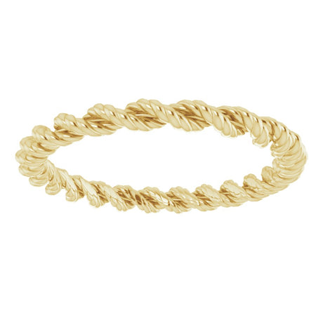 14K Yellow Gold 2 mm Rope Band Size 4 