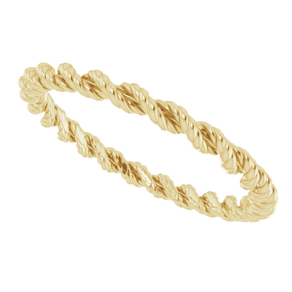 18K Yellow 2 mm Twisted Rope Band Size 6