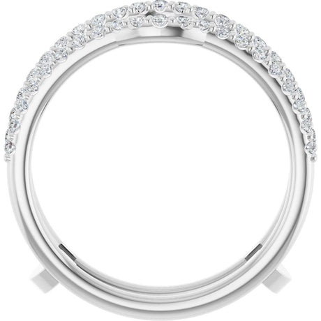 14K White Gold 1/3 CTW Natural Diamond Ring Guard