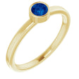 14K Yellow 4 mm Lab-Grown Blue Sapphire Ring