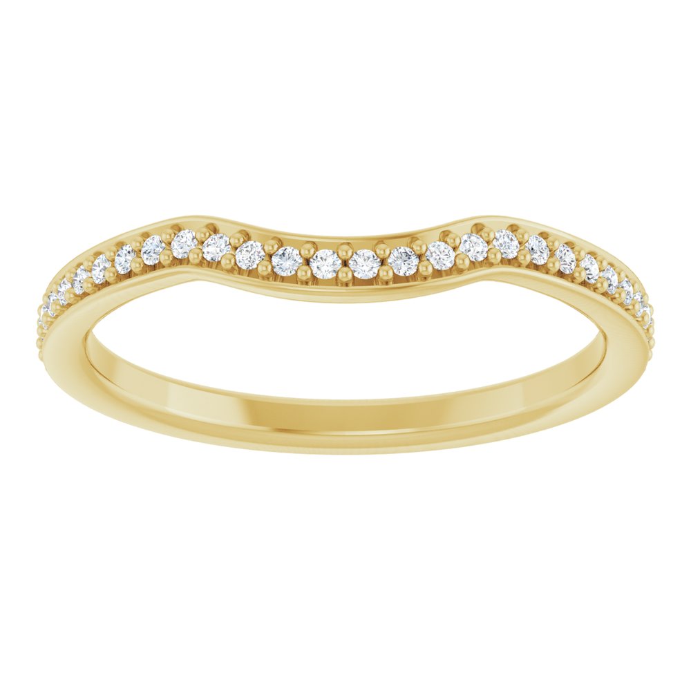 14K Yellow Gold 1/8 CTW Natural Diamond Contour Band
