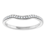 14K White 1/8 CTW Natural Diamond Contour Band