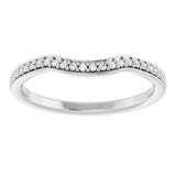 14K White Gold 1/8 CTW Natural Diamond Contour Band
