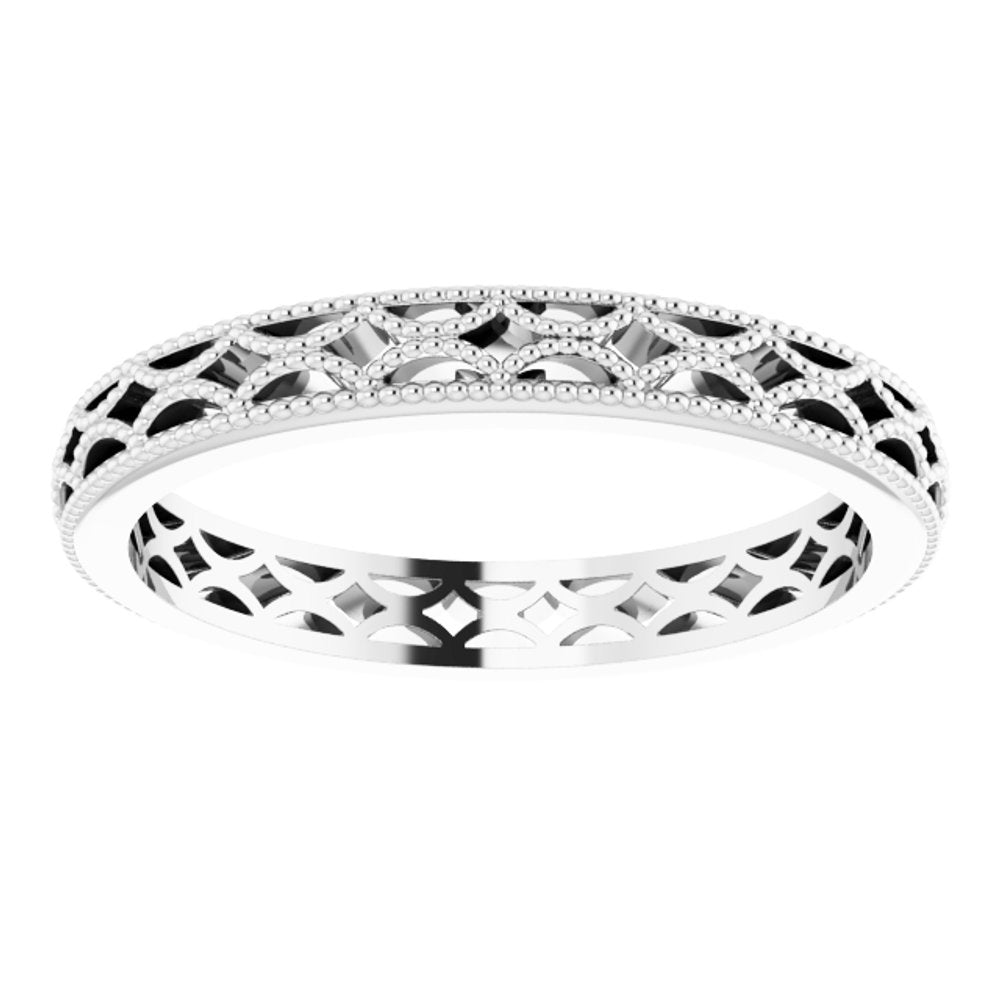 14K White Gold 3 mm Band Size 7