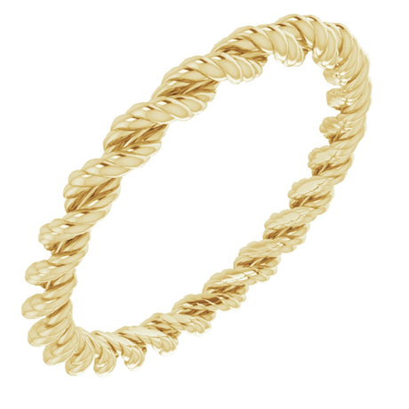 14K Yellow Gold 2 mm Rope Band Size 4 