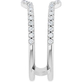 14K White 3/8 CTW Natural Diamond Ring Guard