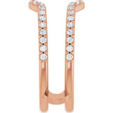 14K Rose 3/8 CTW Natural Diamond Ring Guard