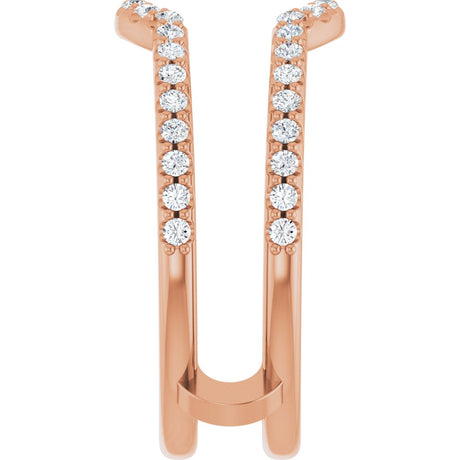14K Rose Gold 3/8 CTW Natural Diamond Ring Guard