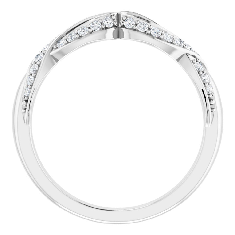 14K White 3/8 CTW Natural Diamond  Anniversary Band