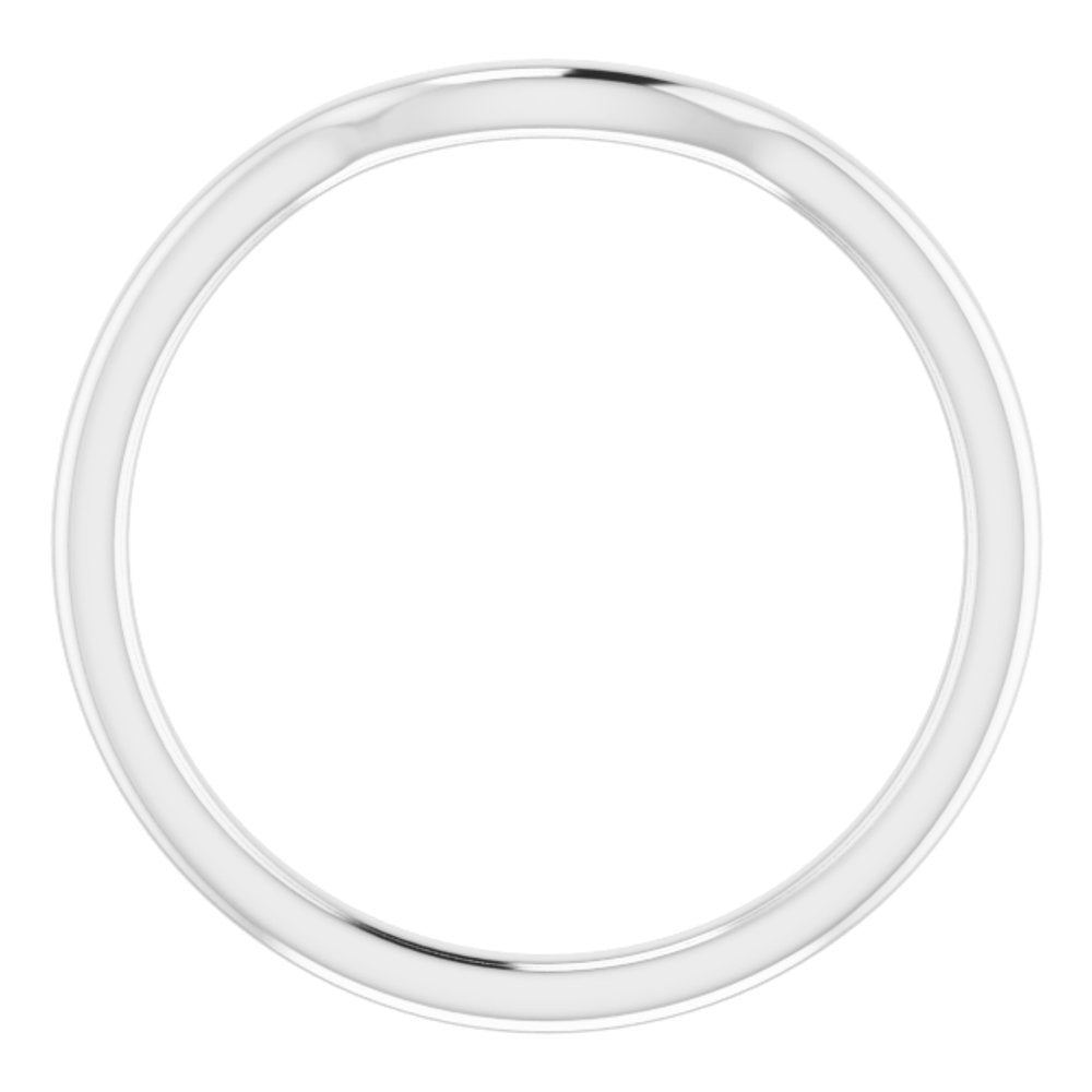 14K White Contour Band