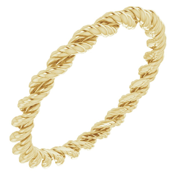 14K Yellow 2 mm Rope Band Size 4.5 