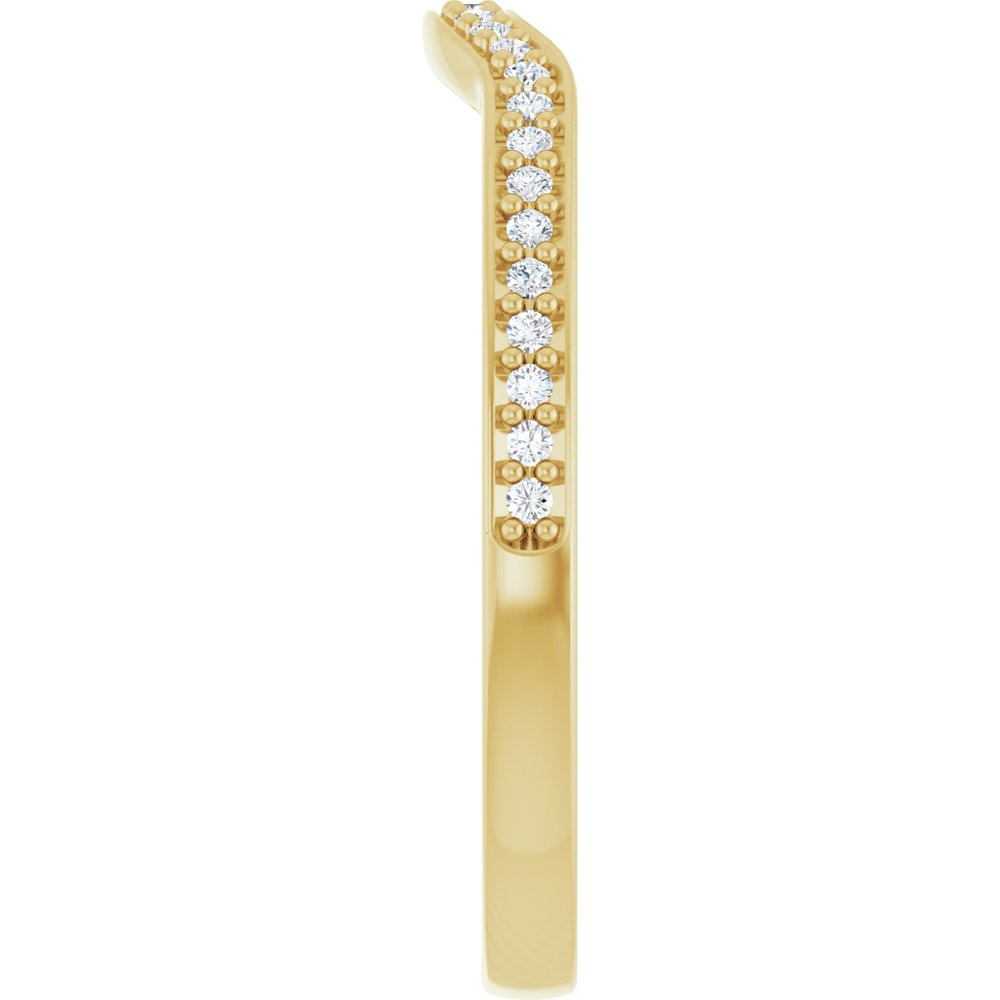 14K Yellow Gold 1/8 CTW Natural Diamond Contour Band