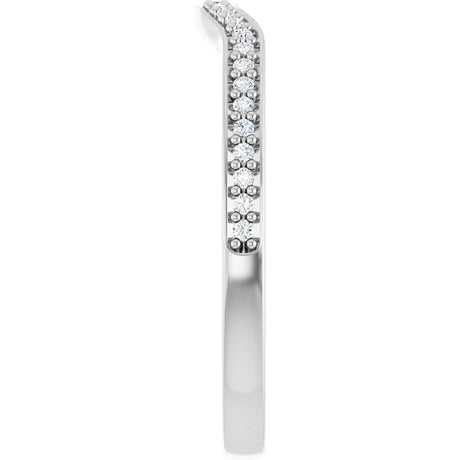 14K White Gold 1/8 CTW Natural Diamond Contour Band