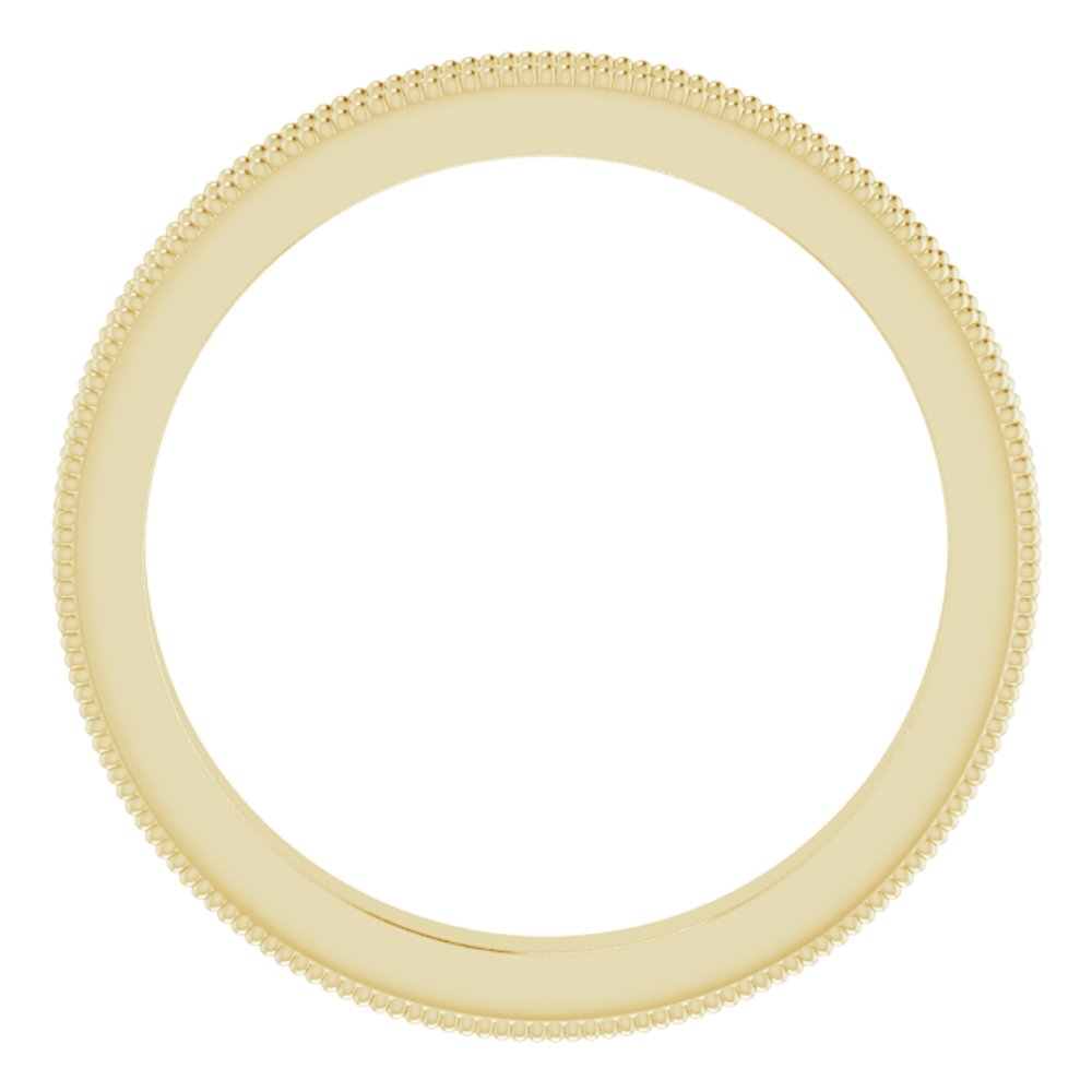 10K Yellow Gold 2.5 mm Milgrain Edge Sculptural Flat Band Size 9