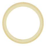 10K Yellow Gold 2.5 mm Milgrain Edge Sculptural Flat Band Size 9