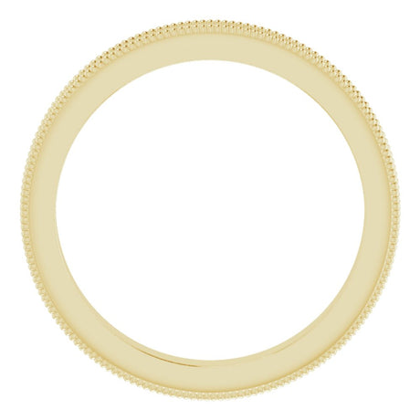 10K Yellow Gold 2.5 mm Milgrain Edge Sculptural Flat Band Size 9