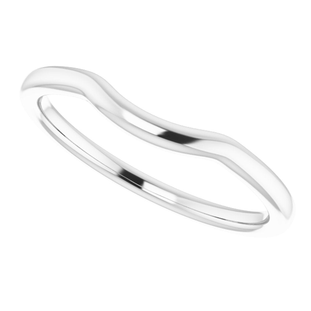 14K White Contour Band