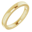 18K Yellow Gold Wheat Pattern Inlay 3 mm Comfort-Fit Half Round Band Size 9