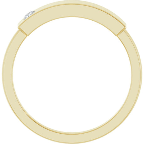 14K Yellow Gold .03 CT Natural Diamond Stackable Family Signet Ring 