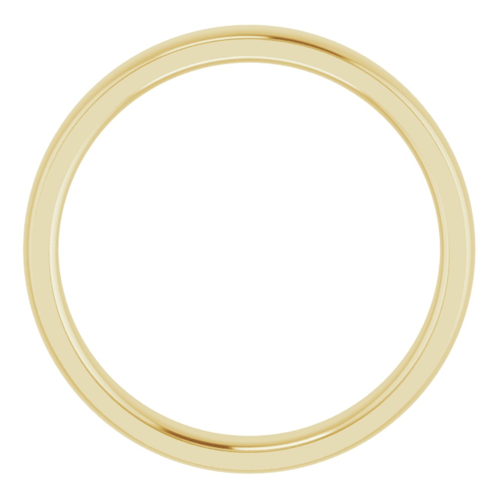 14K Yellow 4 mm Stepped-Edge Comfort-Fit Half Round Band Size 10