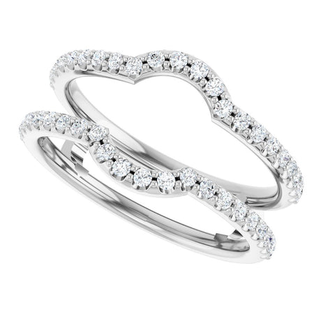 14K White 3/8 CTW Natural Diamond Ring Guard