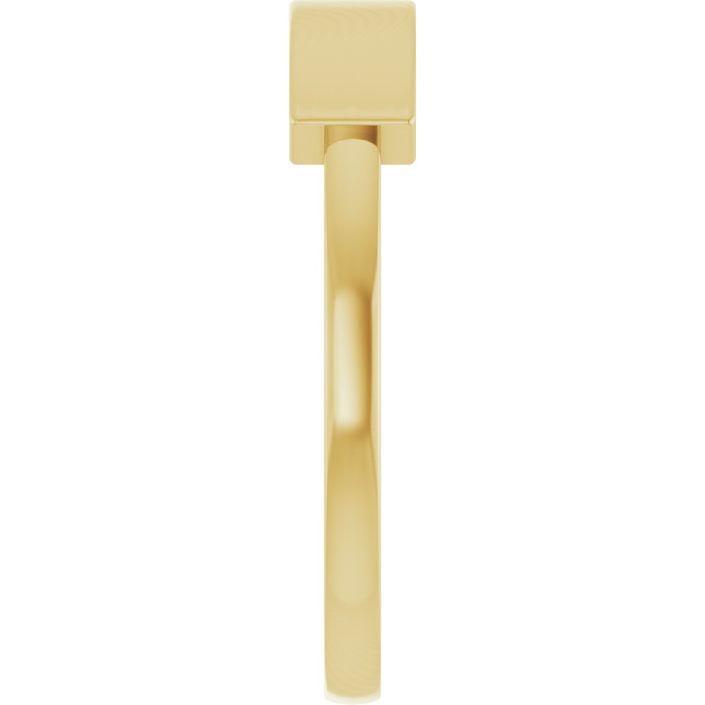 14K Yellow Gold .03 CT Natural Diamond Stackable Family Signet Ring 