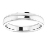 14K White 4 mm Comfort Fit Edge Band