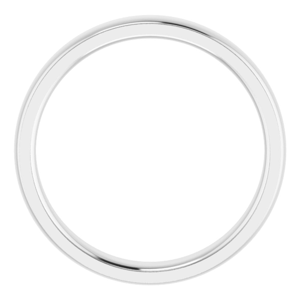 14K White 4 mm Stepped-Edge Comfort-Fit Half Round Band Size 9