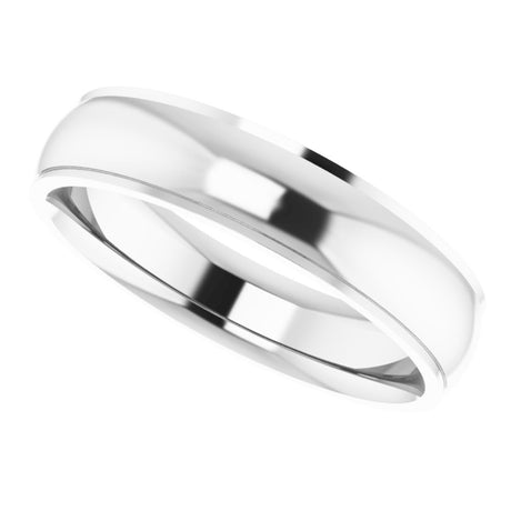 14K White 5 mm Comfort Fit Edge Band