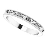 14K White 2.5 mm Sculptural Band