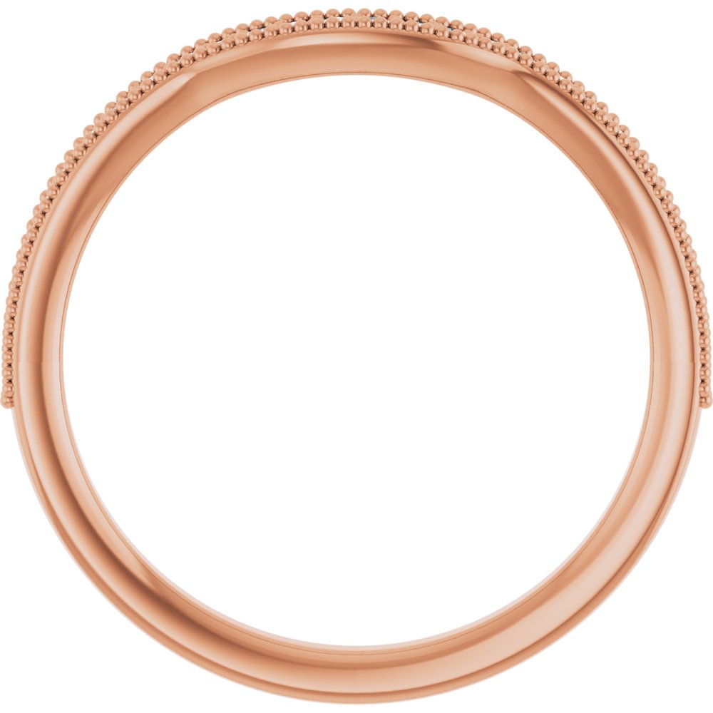 14K Rose 1/8 CTW Natural Diamond Contour Band