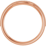 14K Rose 1/8 CTW Natural Diamond Contour Band